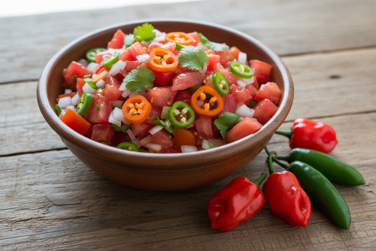 Salsa with habenero and serrano